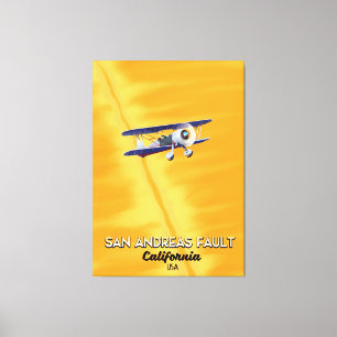 San Andreas Fehler California USA Reiseplakat. Leinwanddruck