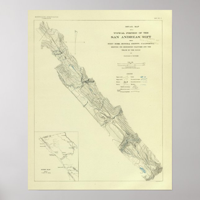 San Andreas Rift bei Fort Ross Poster (Vorne)