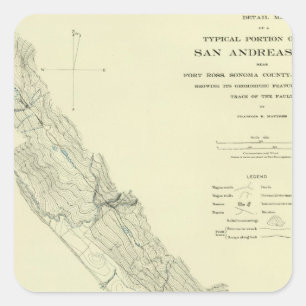 San- Andreasriß nahe Fort Ross Quadratischer Aufkleber