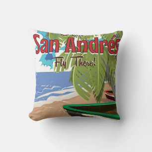 San Andrés Vintage Reiseplakat Kissen