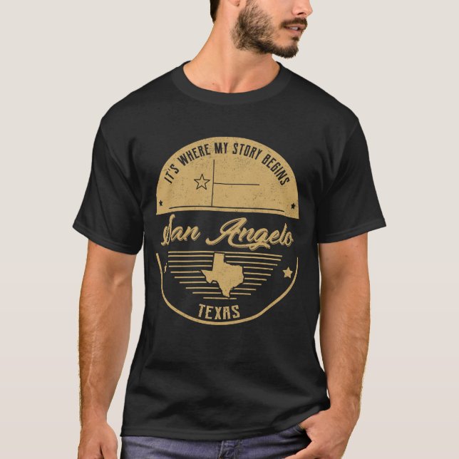 San Angelo Texas Hier beginnt meine Geschichte T-Shirt (Vorderseite)