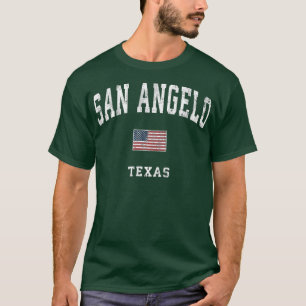 San Angelo Texas TX Vintager amerikanischer Flagge T-Shirt