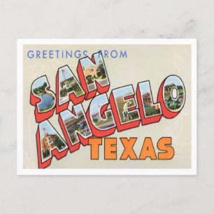 San Angelo, Texas Vintage Große Buchstaben Postkar Postkarte