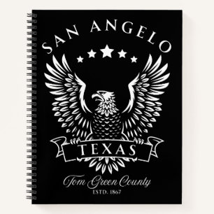 San Angelo Tom Green Landkreis Texas Vintag Eagle Notizbuch