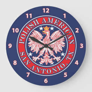 San Antonia Texas Polnischer Adler Große Wanduhr