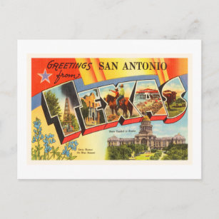 San Antonio #2 Texas TX Vintage Travel Souvenir Postkarte