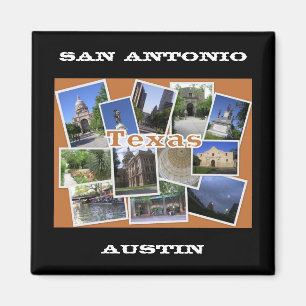 San Antonio/Austin Texas Collage Magnet