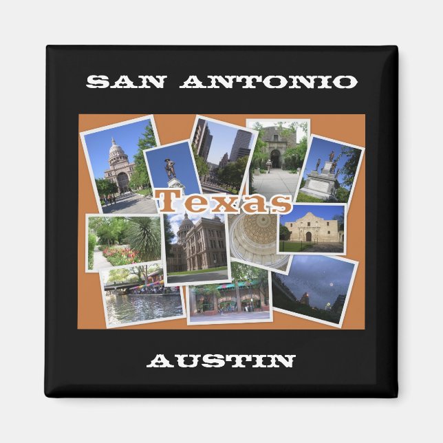 San Antonio/Austin Texas Collage Magnet (Vorne)
