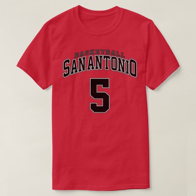 San Antonio Basketball Player Nummer 6 T-Shirt (Design vorne)
