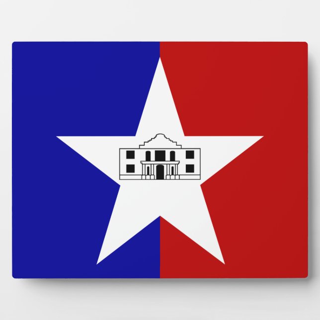 San Antonio City Flag Plaque Fotoplatte (Vorderseite)