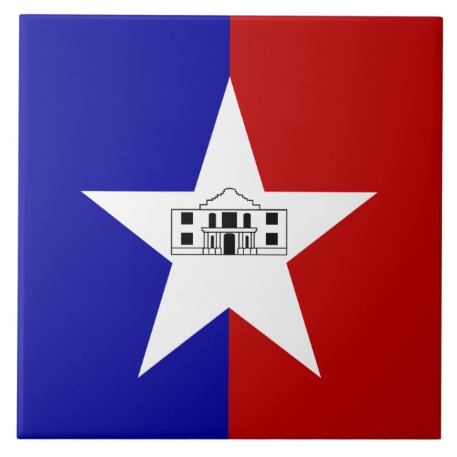 San Antonio City Flag Tile Fliese (Vorderseite)