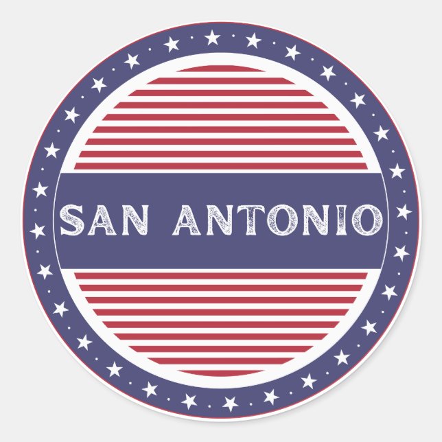 San Antonio City Pride Emblem – American Identity Runder Aufkleber (Vorderseite)