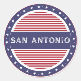 San Antonio City Pride Emblem – Amerikanische Iden Runder Aufkleber