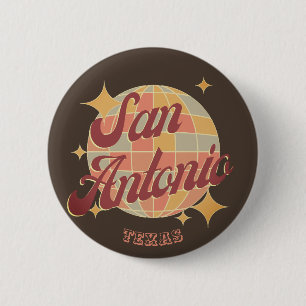 San Antonio City Texas Retro Vintage Button