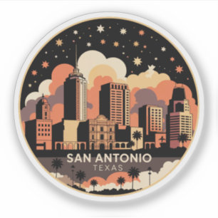 San Antonio City Texas USA Minimalistisch Aufkleber