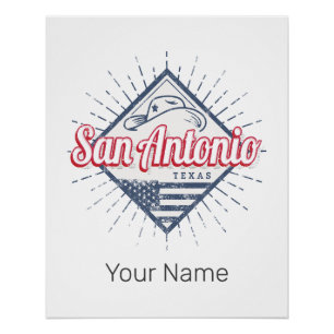 San Antonio City Texas Vereinigte Staaten Vintage  Poster