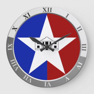 San Antonio flag Large Clock Große Wanduhr