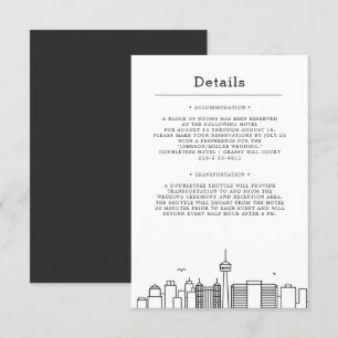 San Antonio Hochzeit Gästedetails Einladung