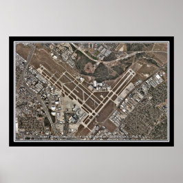 San Antonio Intl Airport Texas Satellite Karte Poster