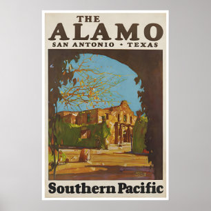 San Antonio Kunst Texas Reiseplakat The Alamo Poster