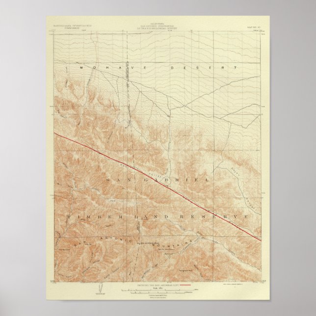 San Antonio quadranglint zeigt San Andreas Rift Poster (Vorne)