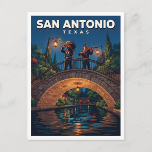 San Antonio River Walk Steinbrücke Texas Souvenir Postkarte