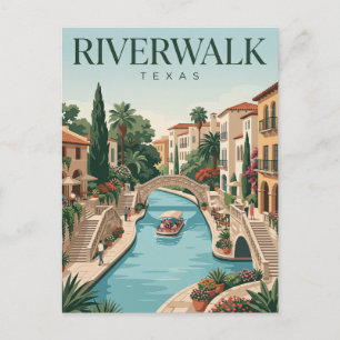San Antonio River Walk Texas Postkarte