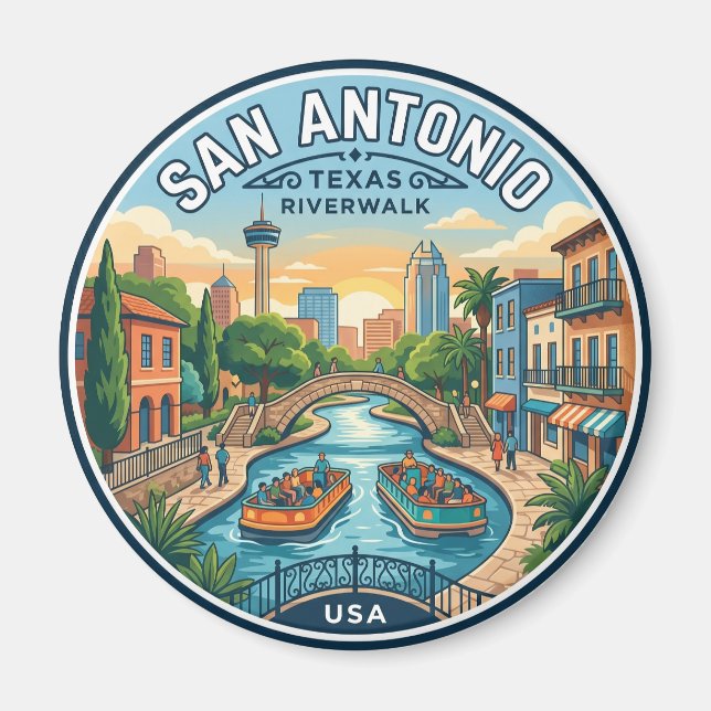 San Antonio River Walk USA Magnet (Vorne)