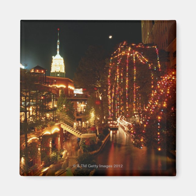 San Antonio Riverwalk: Nacht Magnet (Vorne)
