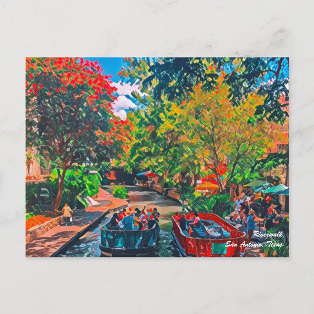 San Antonio Riverwalk Postkarte (Vorderseite)