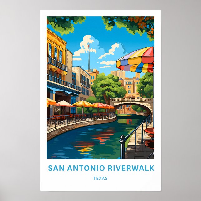 San Antonio Riverwalk Texas Travel Print Poster (Vorne)