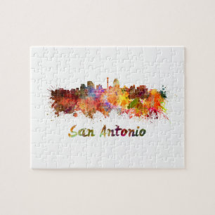 San Antonio skyline im Watercolor Puzzle