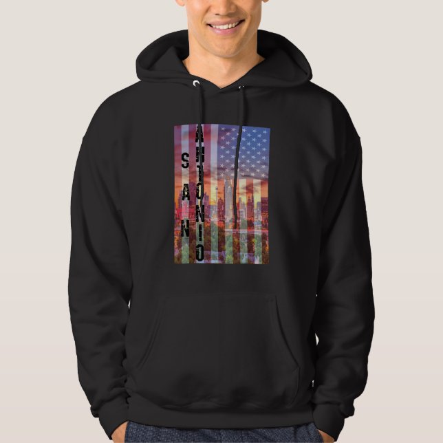San Antonio Skyline Texas Hoodie (Vorderseite)