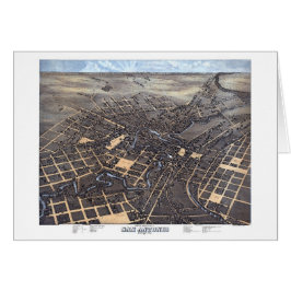 San Antonio, Texas, Antike Luftkarte, 1873