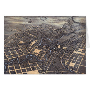 San Antonio, Texas, Antike Luftkarte, 1873