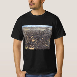 San Antonio, Texas, Antike Luftkarte, 1873 T-Shirt