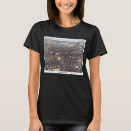 San Antonio, Texas, Antike Luftkarte, 1873 T-Shirt