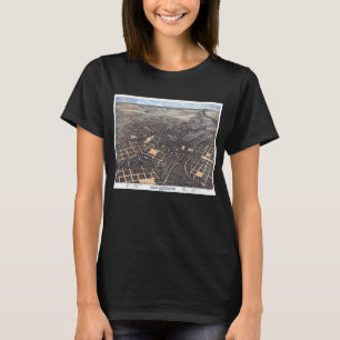 San Antonio, Texas, Antike Luftstadtkarte, 1873 T-Shirt