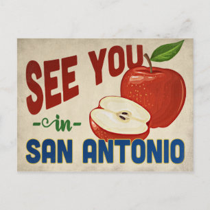 San Antonio Texas Apple - Vintage Travel Postkarte