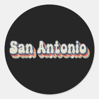 San Antonio Texas Chrome City Classic Art Runder Aufkleber