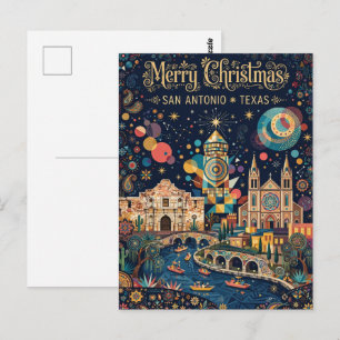 San Antonio, Texas, Frohe Weihnachten Postkarte