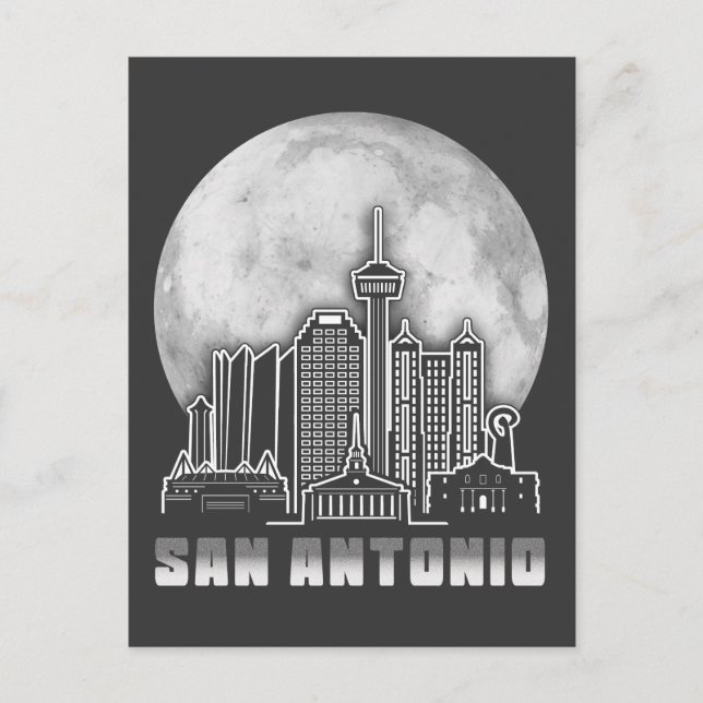 San Antonio Texas Full Moon Postkarte (Vorderseite)