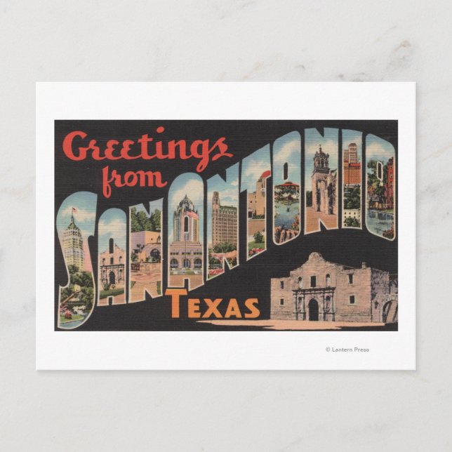 San Antonio, Texas - Große Briefmarkenszenen Postkarte (Vorderseite)