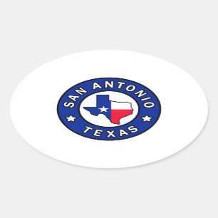 San Antonio Texas Ovaler Aufkleber