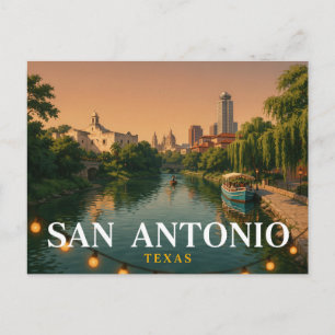 San Antonio Texas Reise-Postkarte River Walk Postkarte