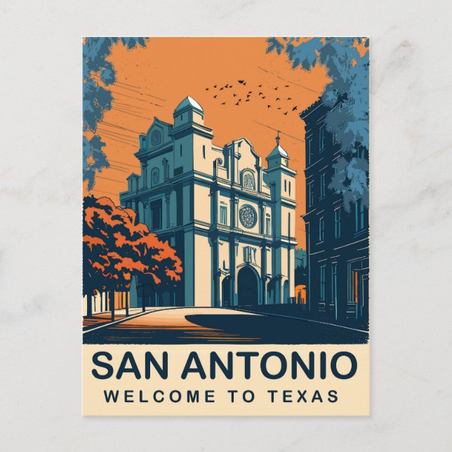 San Antonio, Texas, Reisen Postkarte (Vorderseite)
