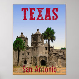 San Antonio, Texas Reiseplakat Poster