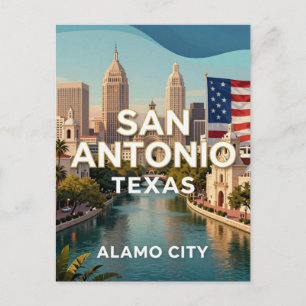 San Antonio Texas River City Heritage Reise Postkarte