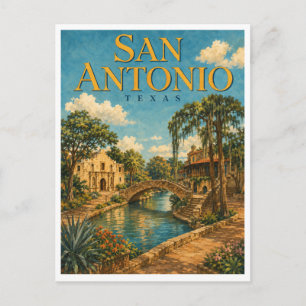 San Antonio Texas River Walk GeoSaga Postkarte