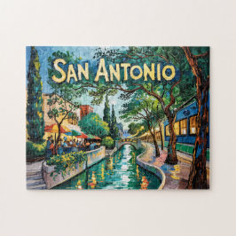 San Antonio Texas River Walk Van Gogh Lebendige St Puzzle